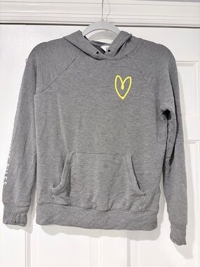 Simone Biles Athleta Girl Gray Hoodie with Yellow Heart